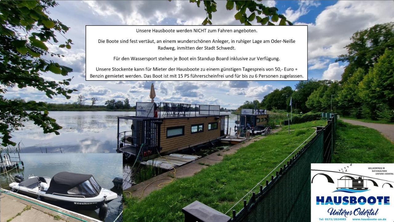 Hausboote Unteres Odertal Hausboot Kranich Hotel Schwedt Exterior photo